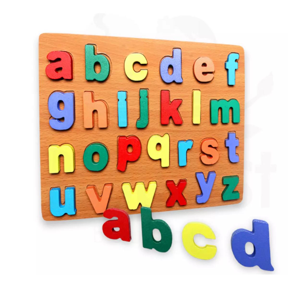 Wooden Alphabet-Puzzles – ABC Letters Sorting Board Blocks Montessori ...