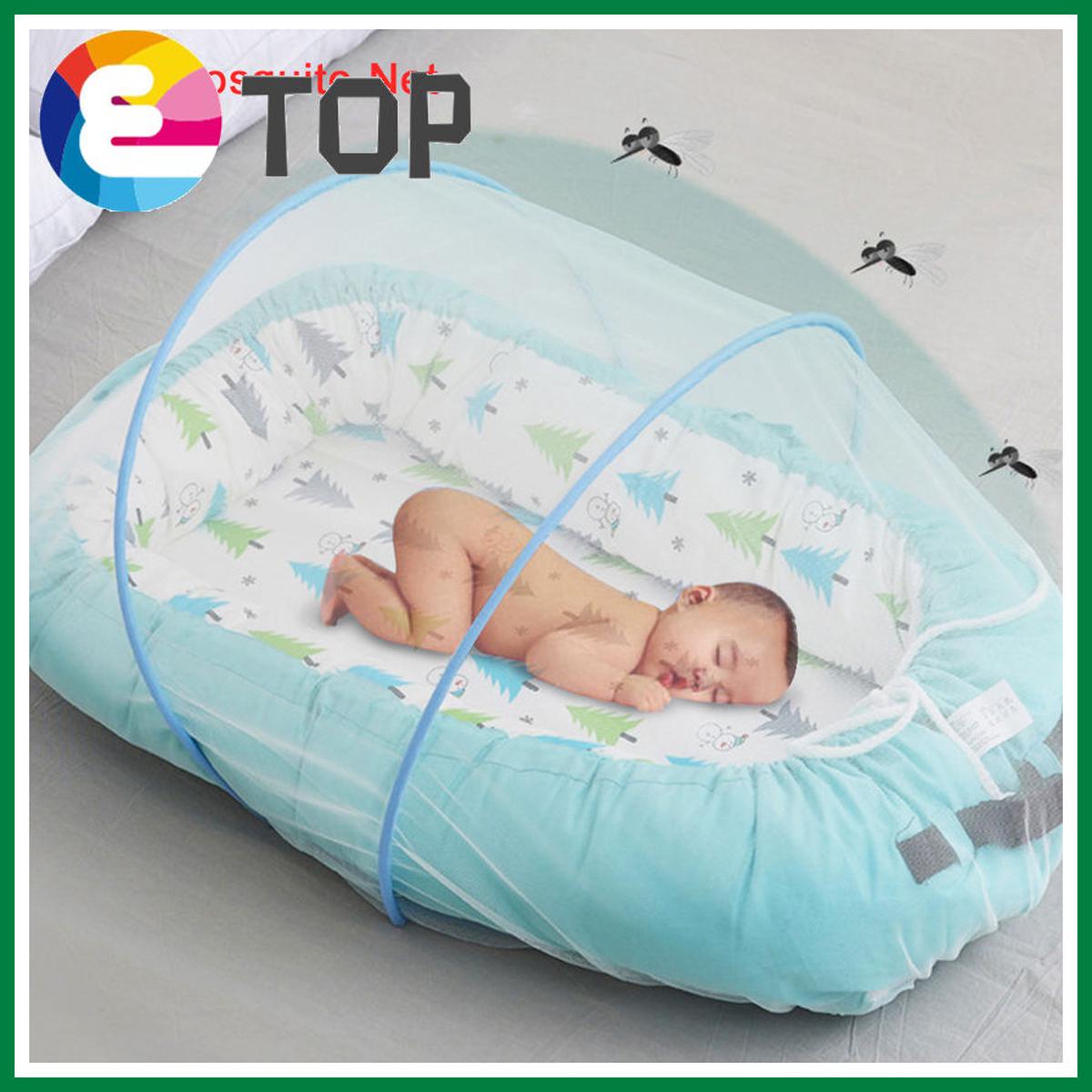 Portable baby crib outlet with mosquito net