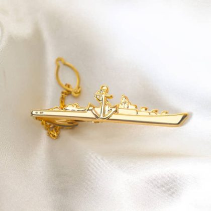 Golden Navy Ship With...
