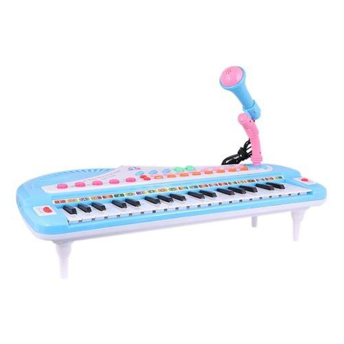 Plastic 37 Key Electrical Toy Piano – Sky Blue and Pink – Bayvaly