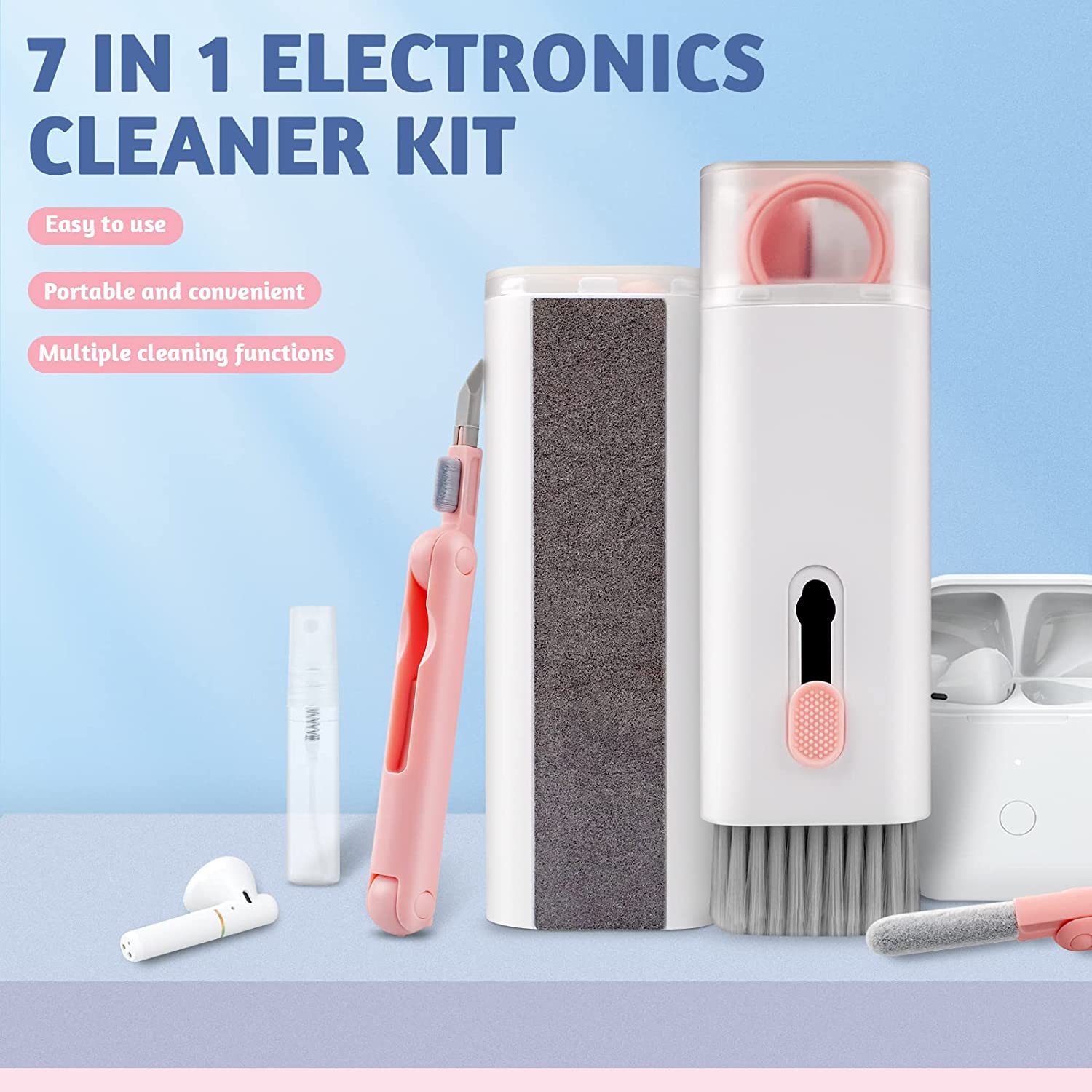 7 in 1 Multifunctional Cleaning Brush Kit Keyboard Cleaner Laptop Bluetooth  Compatible Headphone Dust Cleaning Tools