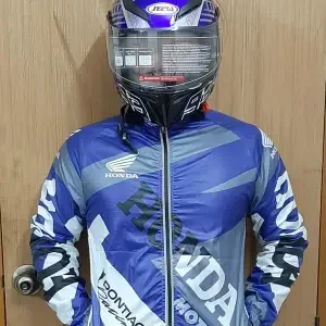 Honda Dust Coat Or Windbreaker For Biker. Blue