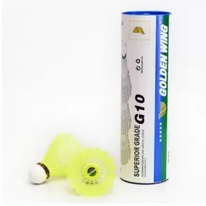 Golden Wing Superior Grade Badminton Nylon Shuttle Cock Racket Feathers 6pcs/ plastic feather/ plastic cork green