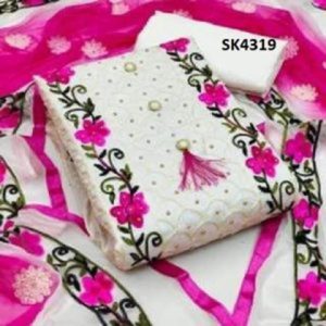 Cotton Embroidery Unstitch Dress
