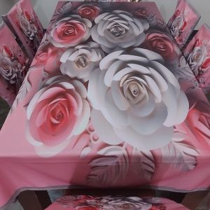 Exclusive 3D Print Table cloth With 6 pcs Chair Cover TBL019