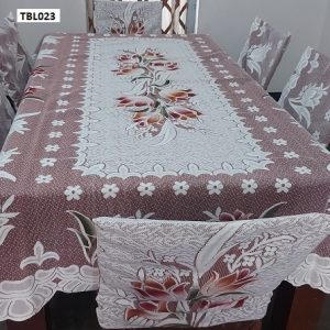 Exclusive Net Table Cloth With 6 pcs Chair Cover TBL023
