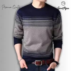 Navy Blue Color Full Sleeve Sweater for Men.