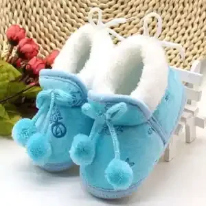 Newborn Baby Cotton Soft Shoes, I love Baby for Lovely Baby Boy Girls Newborn Infant Shoes Soft Sole Anti-Slip (Free Size 0-18)