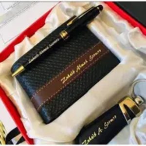 CUSTOMIZE NAME ON WALLET , KEY CHAINS , PEN WITH BOX PACKING (PERFECT GIFT TO SEND YOUR FATHER , HUSBAND , FIANCE OR ANY ONE)