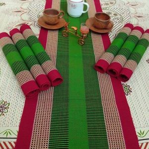 Dining Table Runner with 6 pcs Mat