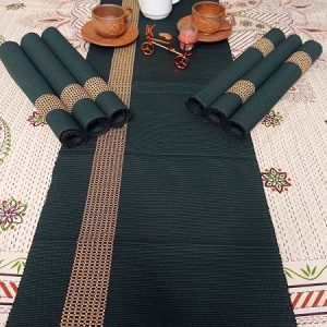 Dining Table Runner with 6 pcs Mat