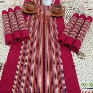 Dining Table Runner with 6 pcs Mat