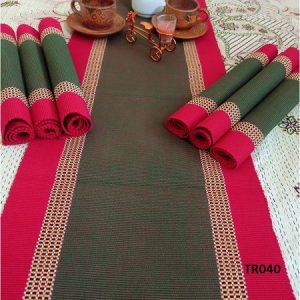 Dining Table Runner with 6 pcs Mat