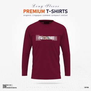 Men's Full Sleeve TShirt- Maroon