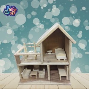 DIY Wooden Doll House with Furniture