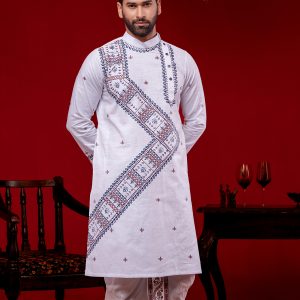 Only Panjabi) Mens Premium Cotton Printed Panjabi