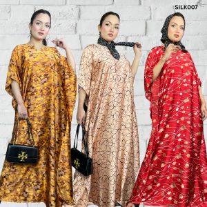 Premium Quality Silk Long Kaftan Set of Three