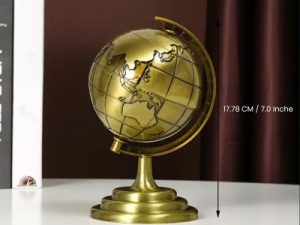 World Map 3D Rotating Glove Decoration Gift- Golden
