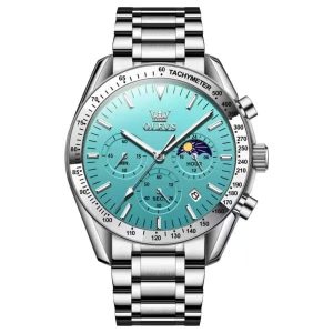 Butter Fly Lock OLEVS Watch for mens (stell chain paste dial )