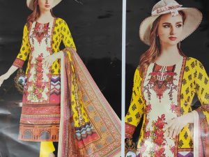 MALHAR 100% Premium cotton lawn digital printed 3 Piece