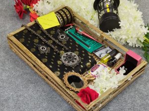 Premium Half Silk Jamdani Saree Combo Set - Black