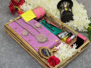 Premium Half Silk Jamdani Saree Combo Set - Light Purple