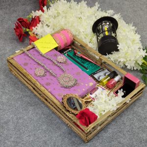 Premium Half Silk Jamdani Saree Combo Set - Light Purple