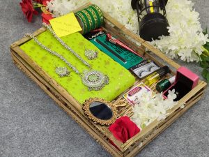 Premium Half Silk Jamdani Saree Combo Set - Lemon