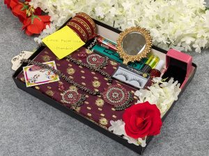 Premium Half Silk Jamdani Saree Combo Set - Maroon