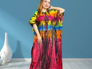 Tye Dye Batik Kaftan Maxi