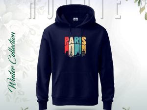 PARIS" Men's Premium Hoodie (Nevi Blue)