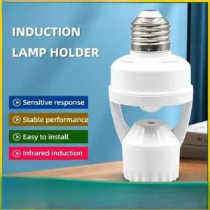 Infrared Sensor Lamp Holder, E27 LED Lamp Bulb Holder Light Switch Socket Adjustable Infrared Motion Sensor AC110-240V