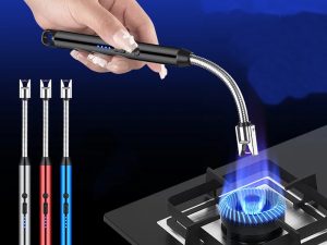 360° Outdoor Kitchen Lighter USB Rechargeable Portable Electronic Lighter Safety Lock