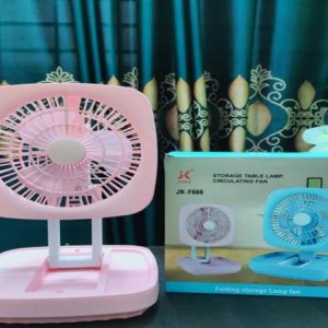 Rechargeable Folding Desk Fan with LED Light – JK F666 (Heavy Duty)